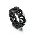 thumbnail image 1 of Hip Hop Stainless Steel Cuban Link Chain Ring for Men Sports Finger Ring Jewelry, 1 of 9
