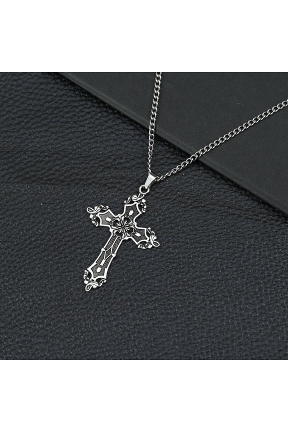Hip Hop Streetwear Cross Pendant Necklaces for Men Women – Alloy Chain Jewelry Collection