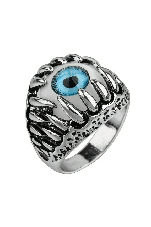 Hip Hop Style Evil Eye Demon Ring, Unisex Punk Fashion Alloy Single Ring, No Precious Metal Plating, Trendy Statement Jewelry,11