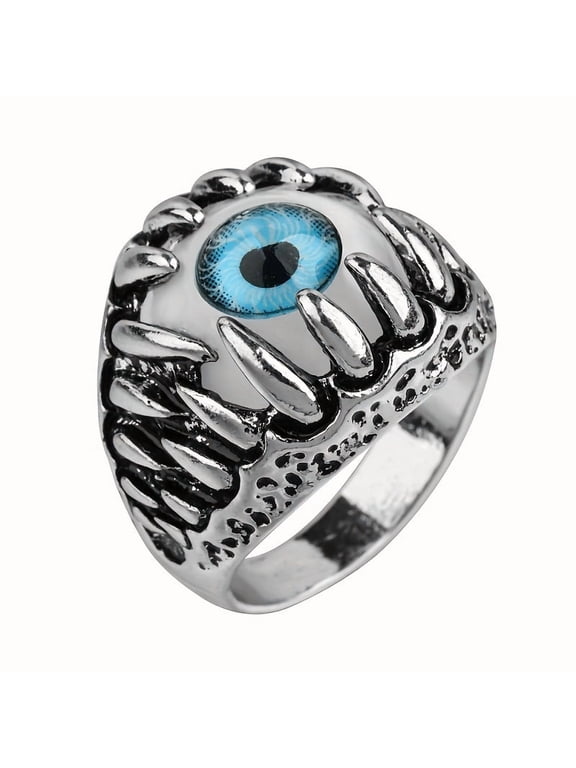 Hip Hop Style Evil Eye Demon Ring, Unisex Punk Fashion Alloy Single Ring, No Precious Metal Plating, Trendy Statement Jewelry,8
