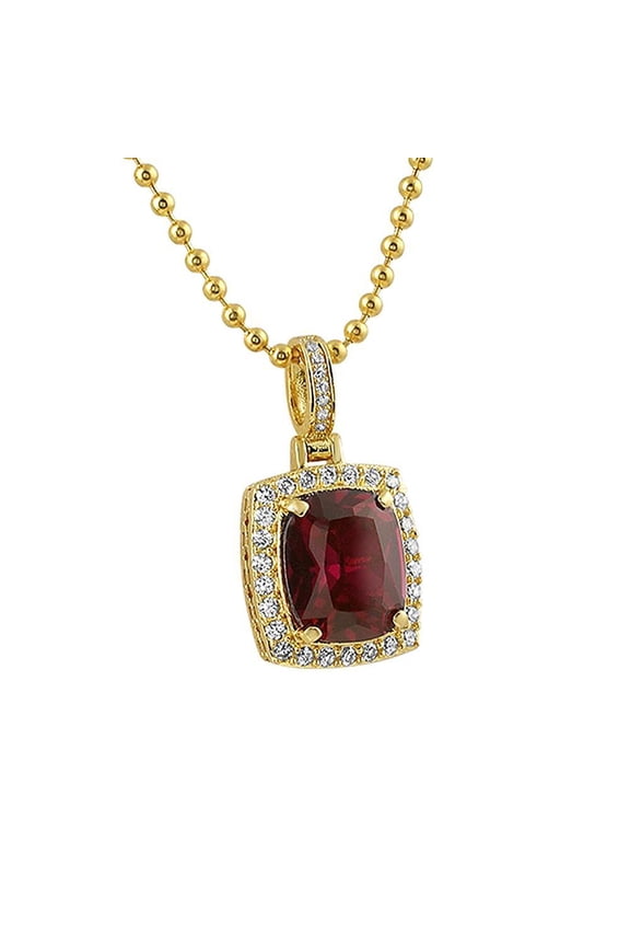 Hip Hop Style Lab Ruby Pendant Gold