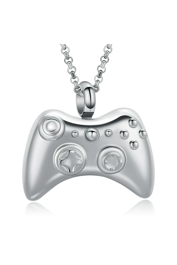 Hip Hop Style Urn Necklace for Human Ashes Game Controller Cremation Jewelry for Ashes Memorial Pendant