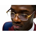 thumbnail image 1 of Hip Hop Sunglasses Gold Frame Clear Lens Square, 1 of 12