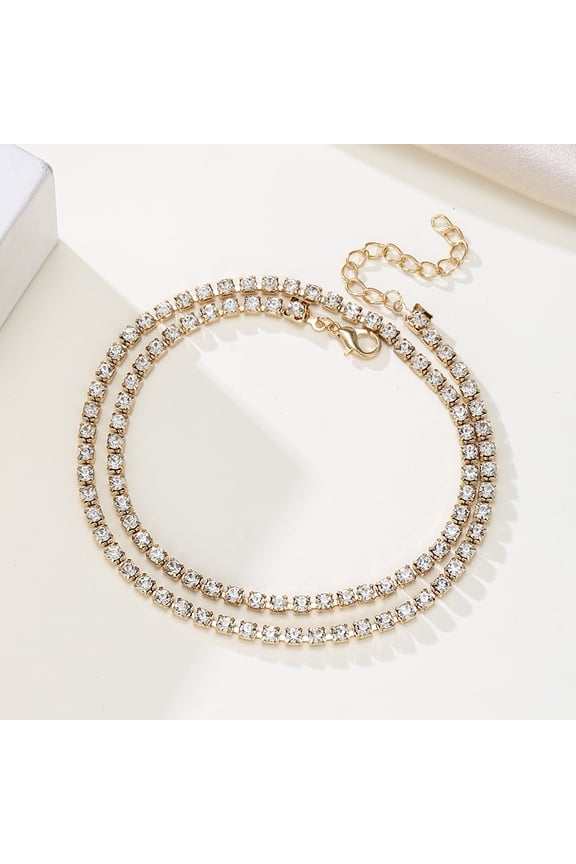 Hip Hop Tennis Chain Necklace Bling Bling Party Jewelry for Men Women Concerts Festivals Ideal Gift for Rapper Fans Trendsetters