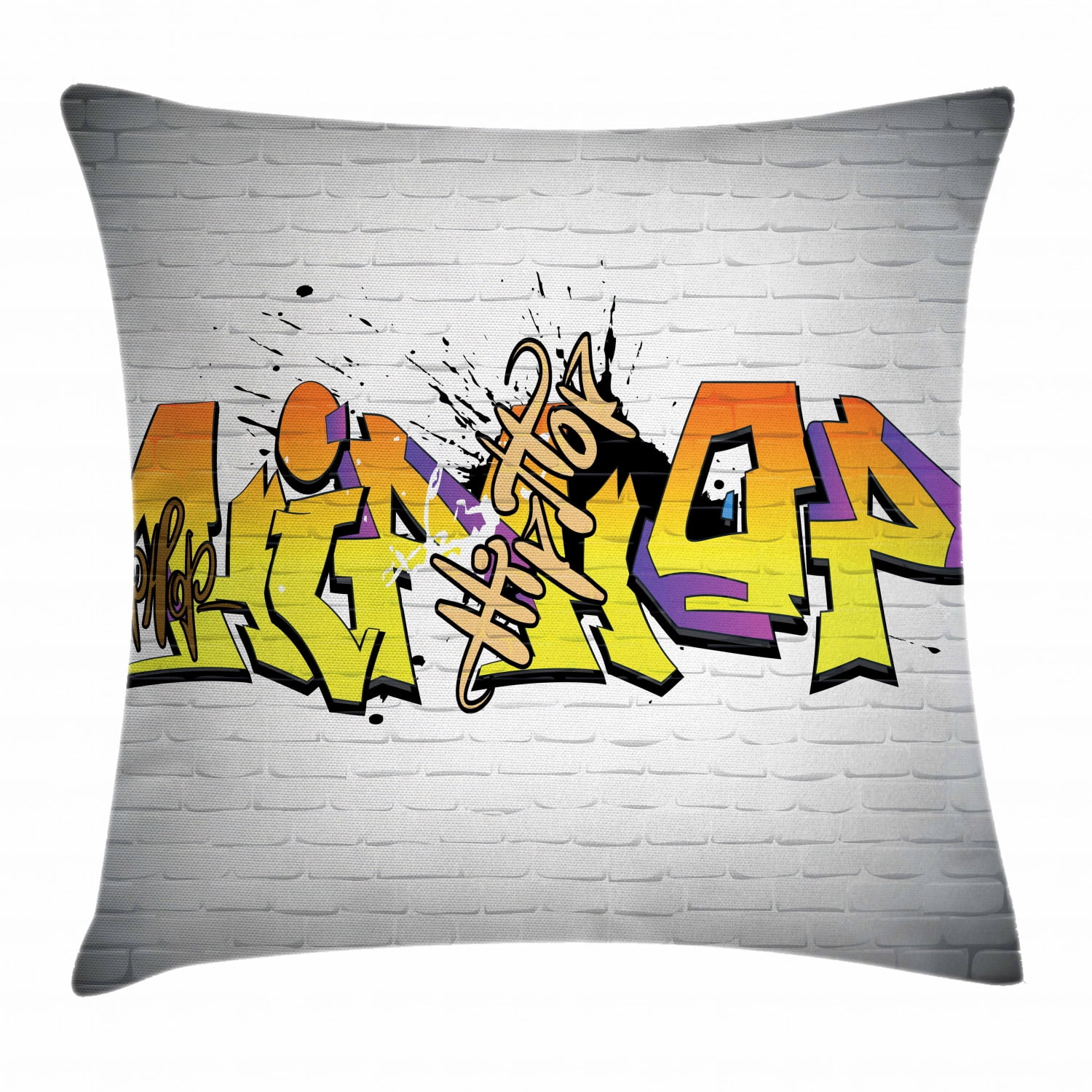 Hip Hop Throw Pillow Cushion Cover, Funky Underground Various Hip Hop