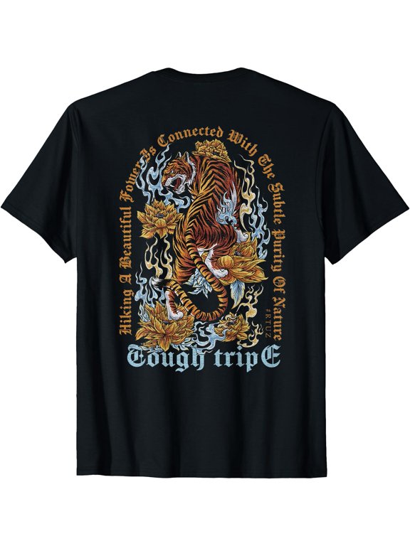 Hip Hop Vintage Retro Urban Y2K Back Print Streetwear Tiger T-Shirt