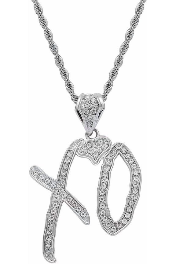 Hip Hop XO Letter Pendant Necklace for Men and Women, Fashionable Creative Gift Jewelry