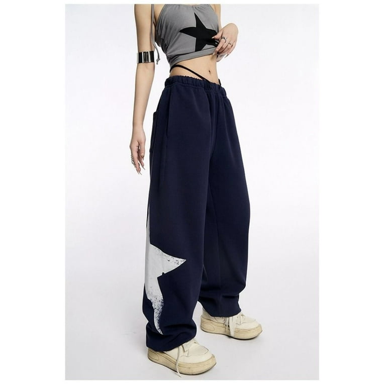 Hip Hop Y2K Star Sweatpants Women Kpop Oversized Jogging Track Pants Harajuku Korean Style Wide Leg Trousers Vintage Walmart