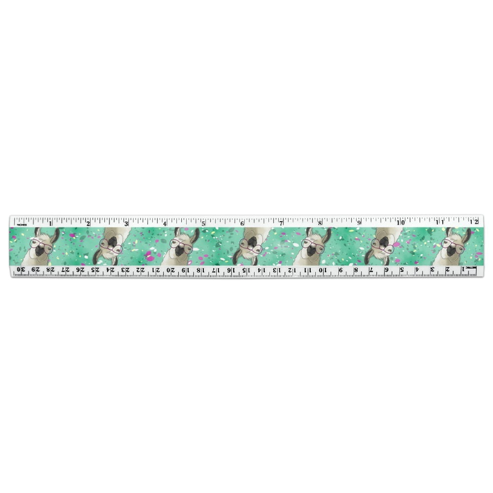 Hip Llama with Glasses 12 Inch Standard and Metric Plastic Ruler ...