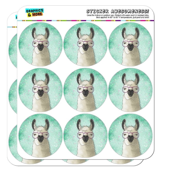 Hip Llama with Glasses Planner Calendar Scrapbooking Crafting Stickers
