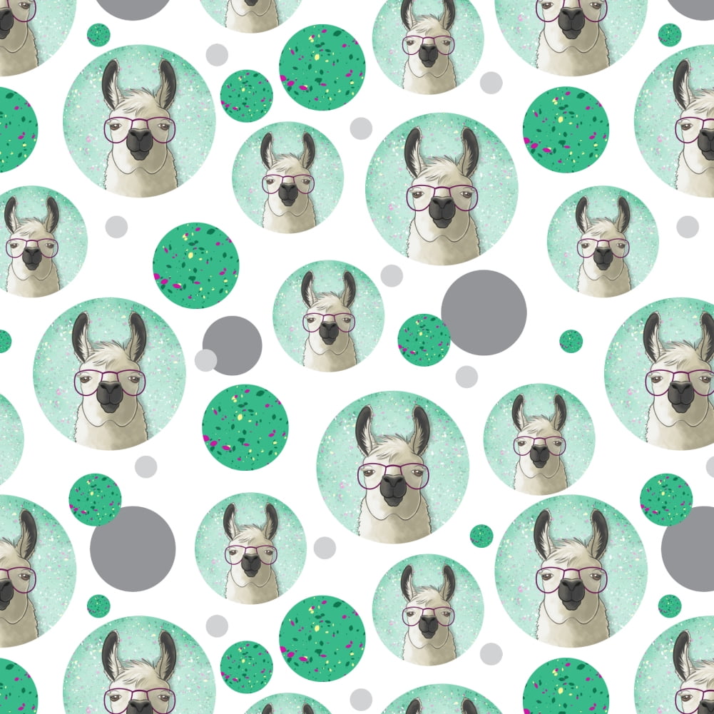 GRAPHICS AND MORE Hip Llama with Glasses Premium Gift Wrap Wrapping Paper Roll