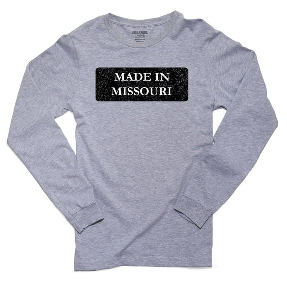 Hip Made In Missouri State Pride Men's Long Sleeve Grey T-Shirt