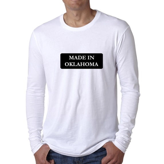 Hip Made In Oklahoma State Pride Men's Long Sleeve Grey T-Shirt