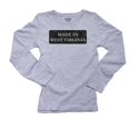 thumbnail image 1 of Hip Made In West Virginia State Pride Women's Long Sleeve Grey T-Shirt, 1 of 2