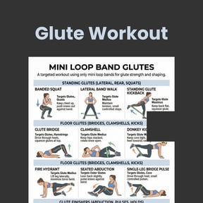 Hip Muscle Training Poster, Hip Muscle Training, Band Training, Leg Day Training Poster, Lower Limb Training, 30 Day Training, Home Fitness Plan Poster
