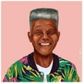 thumbnail image 1 of "Hip Nelson Mandela" Frameless Free Floating Reverse Printed Tempered Art Glass Wall Art, 1 of 9