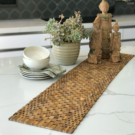 Hip-O Modern Living Handmade Teak Table Runner (Indonesia)