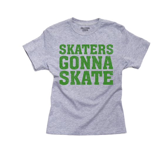 Hip Skaters Gonna Skate Girl's Cotton Youth Grey T-Shirt