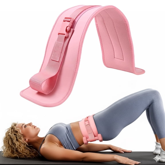 Hip Thrust Belt, Adjustable Glute Belt with Slip-Resistant Padding, Thickened Booty Belt for Home & Gym Glute, Suitable for Dumbbells Kettlebells Plates