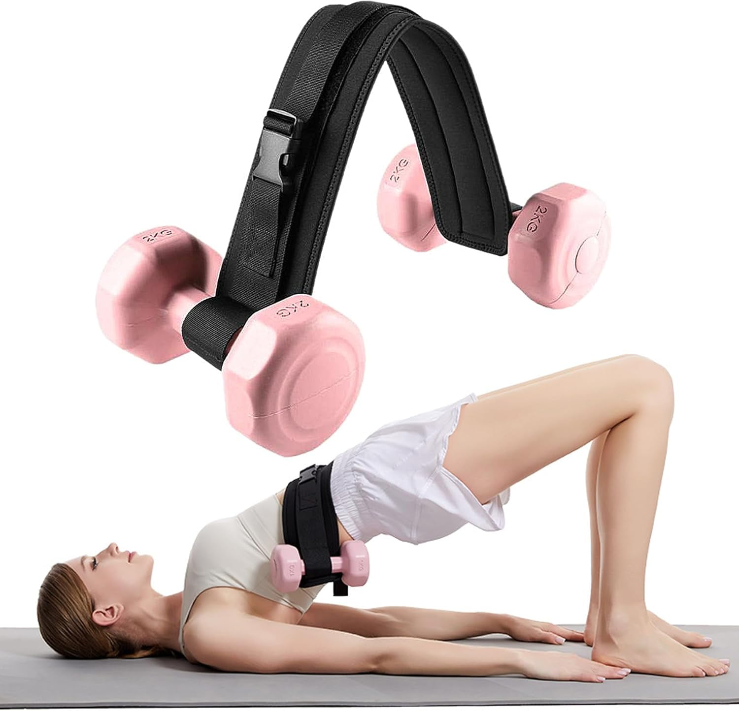 Hip Thrust Belt For Dumbbells Heavy, Kettlebells, Plates