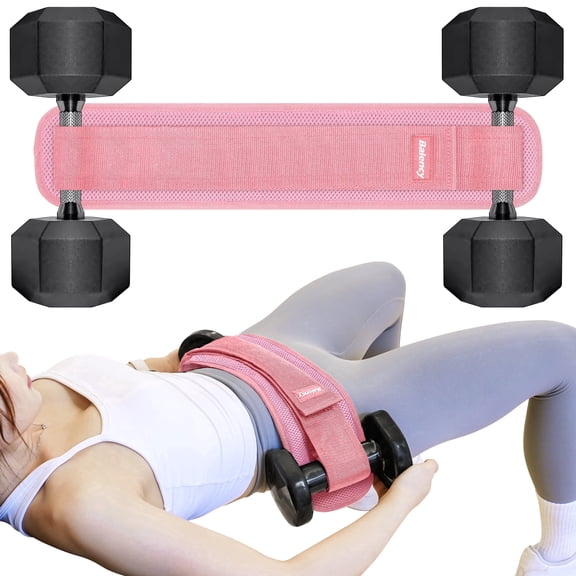 Hip Thrust Belt Pink for Dumbbells Heavy, Booty Belt for Hip Thrust, Slip-Resistant Padding Hip Thrust Belt for Gym or Home Workouts