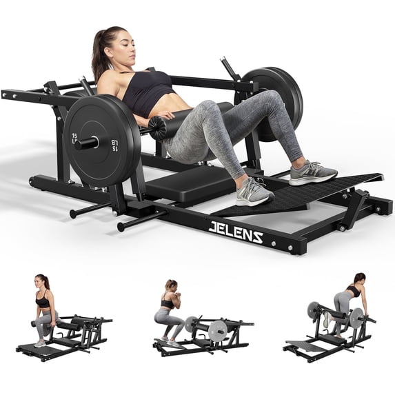 FORGEMUS Hip Thrust Machine,800LBS Glute Bridge Machine with Weight Holder,Duty Glute Bridge Adjustable Footboard for Home Gym