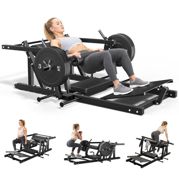 FORGEMUS Hip Thrust Machine,800LBS Glute Bridge Machine with Weight Holder,Duty Glute Bridge Adjustable Footboard for Home Gym