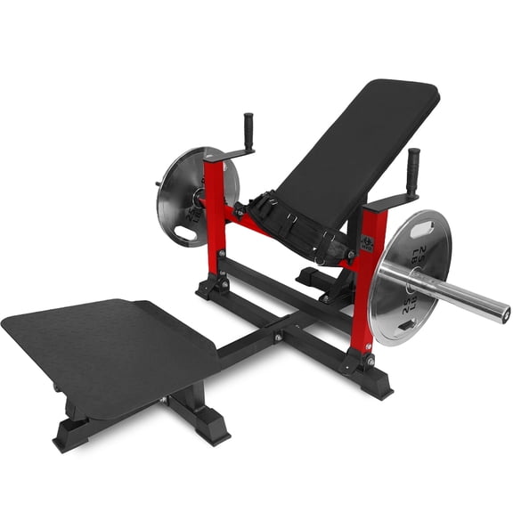 HeeH Hip Thrust Machine Glute Bridge: Heavy Duty Butt Muscle Building and Shaping Exercise Equipment with Adjustable Footboard Workout Home Gym 880LBS Red