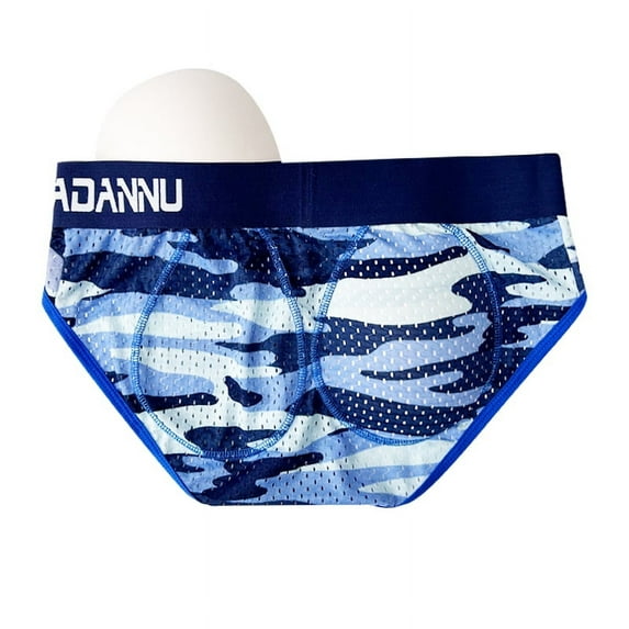 【Hip artifact】 Men's high-elastic breathable camouflage nylon mesh briefs 2pcs