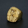 thumbnail image 1 of Hip hop 14K Yellow Gold Big Egyptian Pharaoh Rings for Men Rock Mens Signet Finger Jewelry Gift, 1 of 6