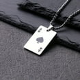 thumbnail image 1 of Hip-hop Ace Poker Playing Card Spades Pendant Chain Necklace,Black, 1 of 10