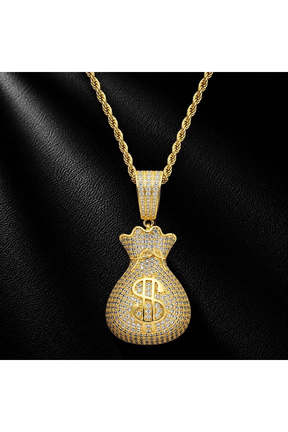 Hip hop Handmade rhinestone Pendants 14K White Gold For Jewelry Accessories Dollar Sign Charms Silver golden color