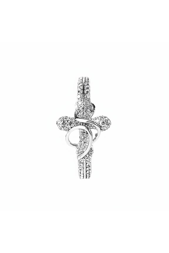 Hip-hop trendy cross-shaped zircon retro ring, niche design, full diamond opening, adjustable index finger ring, unisex.