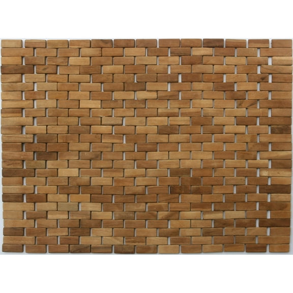 Hip-o Modern Living Teak IPM005 Handmade Bathroom Floor Mat