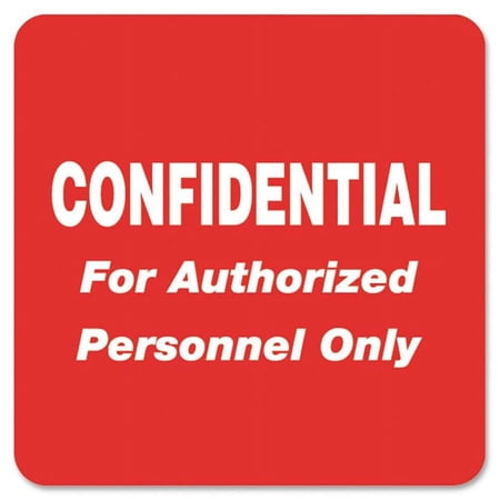Hipaa Labels, Confidential For Authorized Personnel Only, 2 X 2, Red, 500/roll | Bundle of 5 Rolls