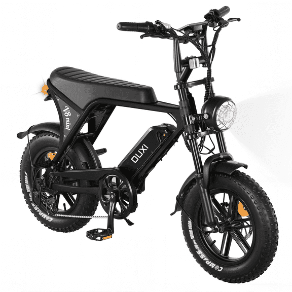 OUXI Electric Bike for Adults, 16" Fat Tire Ebike, 500W 20MPH Electric Bicycle, 36V 10.4Ah, E Bike UL2849