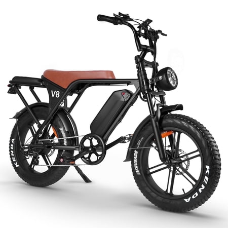 OUXI V8 Electric Bike for Adults, Ebike Moped Style with 1000W Peak Motor 48V 15Ah Battery, 20'' Fat Tire E Bike, Dual Disc Brakes Mountain Bike for Commuting & Off-Road, E-bike UL2849