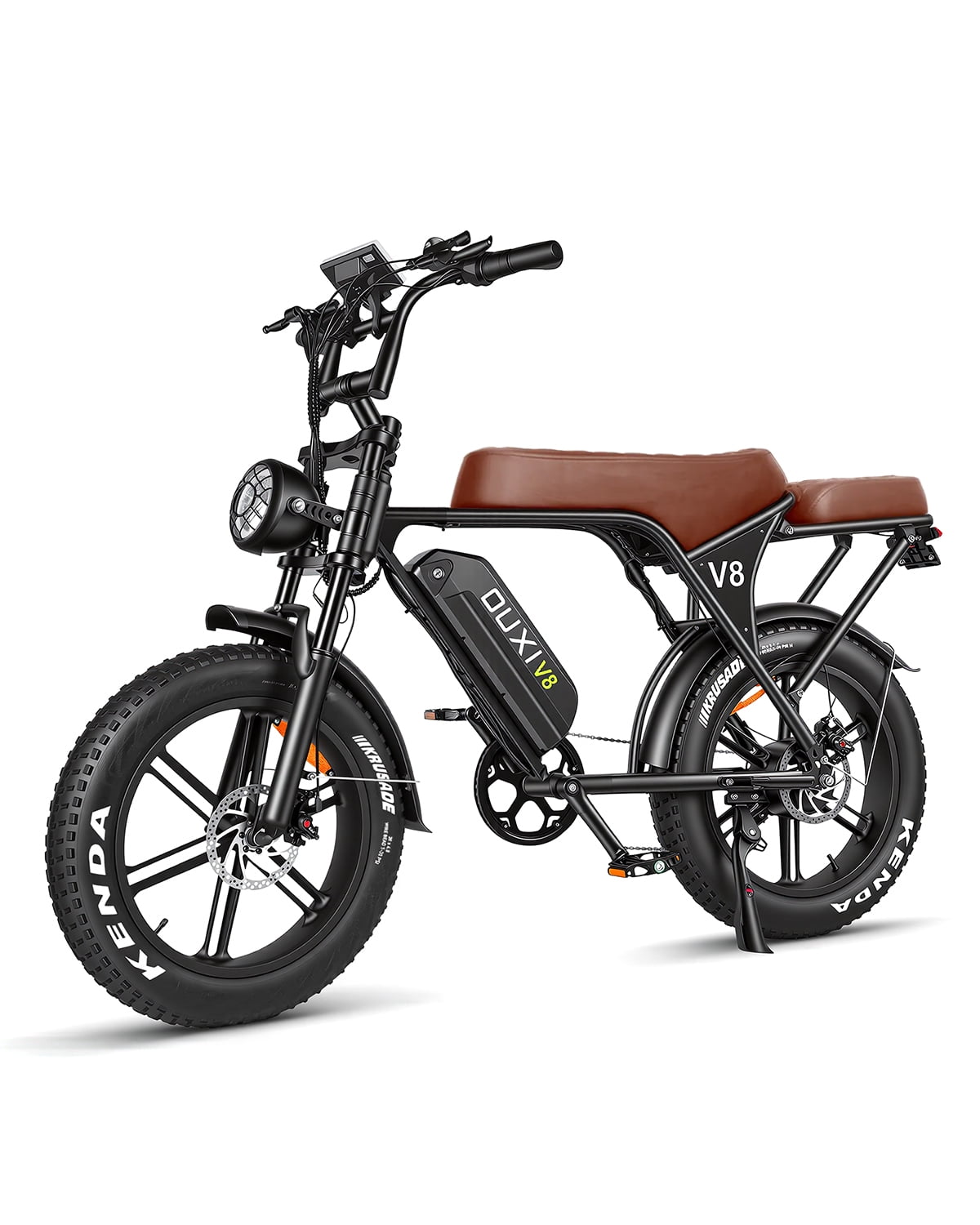 OUXI V8 Electric Bike for Adults, Ebike Moped Style with 1000W Peak Motor 48V 15Ah Battery, 20'' Fat Tire E Bike, Dual Disc Brakes Mountain Bike for Commuting & Off-Road, E-bike UL2849