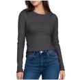 thumbnail image 1 of Hipattires Base Layer Tops for Women Long Sleeve Pullover Winter Warm Round Solid Soft Seamless Lounge Ladies Blouses Ribbed, 1 of 6