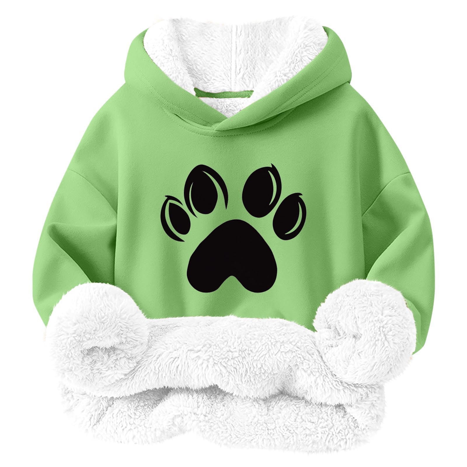 Hipattires Big Girls Hoodies Print Shirts Green Teen Fleece Pullover ...