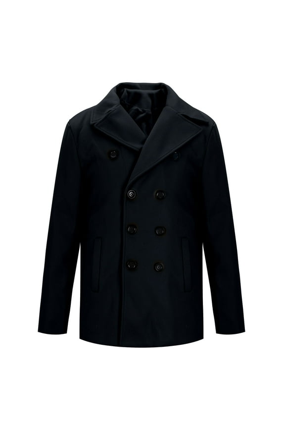 Big and Tall Jacket for Men Wool Overcoat Coats Casual Black Mens Peacoat
