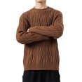 thumbnail image 1 of Elvqul Big and Tall Pullover Sweater for Men Crew Neck Solid Long Sleeve Everyday Mens Sweater, 1 of 5