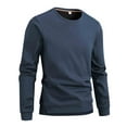 thumbnail image 1 of Hipattires Big and Tall Shirts for Men Thermal Basic Pullover Solid Color Crewneck Spring/Winter Long Sleeve Mens T-Shirts, 1 of 5