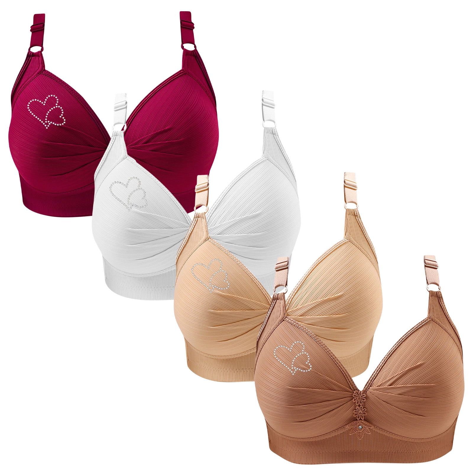 Hipattires Bras Push up Comfort Wine Bra Women Clearance Wireless
