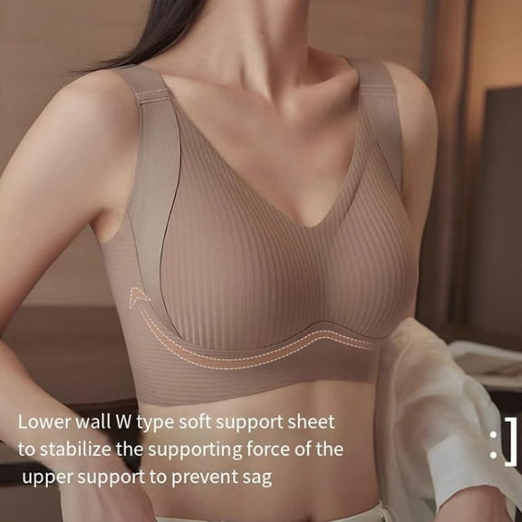 Elvqul Brown Bras for Women Full Coverage Everyday Sports Athletic Wireless Womens Bras 8