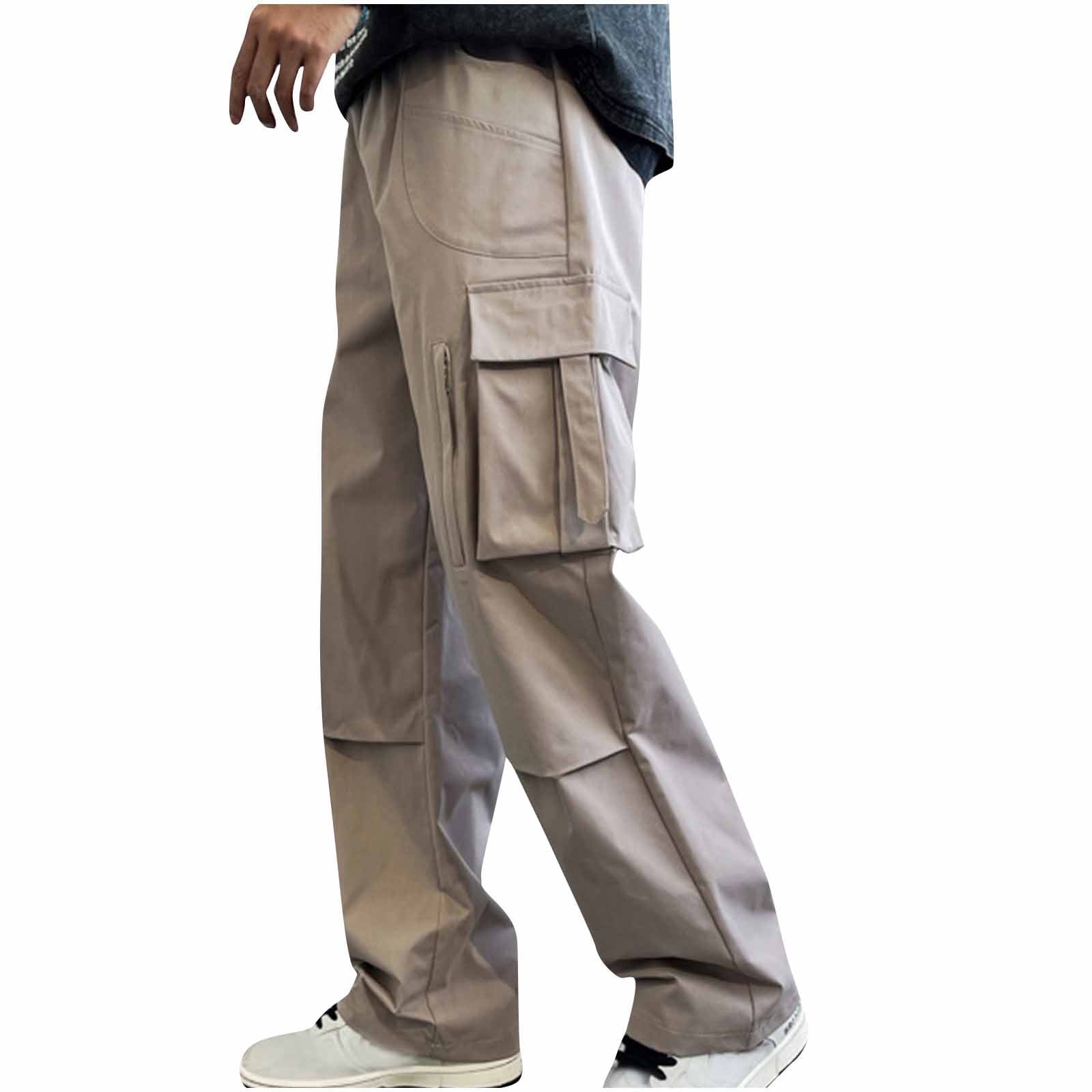 Hipattires Cargo Pants for Men with Pockets Slim Fit Mens Cargo Pants ...