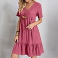 thumbnail image 1 of Hipattires Casual Dresses for Women Work Summer Hawaiian Pink Juniors Dresses Short Sleeve, 1 of 8