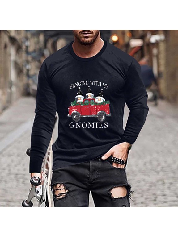 Christmas Shirts for Men Long Sleeve Pullover Graphics Casual Tops , Crewneck Mens Shirts Spring/Winter