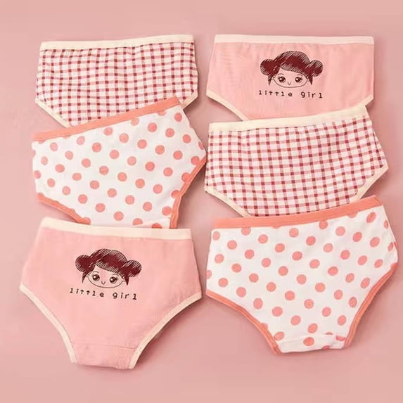 Hipattires Cotton Girls Underwear Pink Briefs Soft Pattern Girls Comfy Briefs