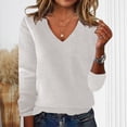 thumbnail image 1 of Elvqul Cotton Sweater for Women Knited Shirts Solid Work Long Sleeve Juniors Sweater Pullover, 1 of 6